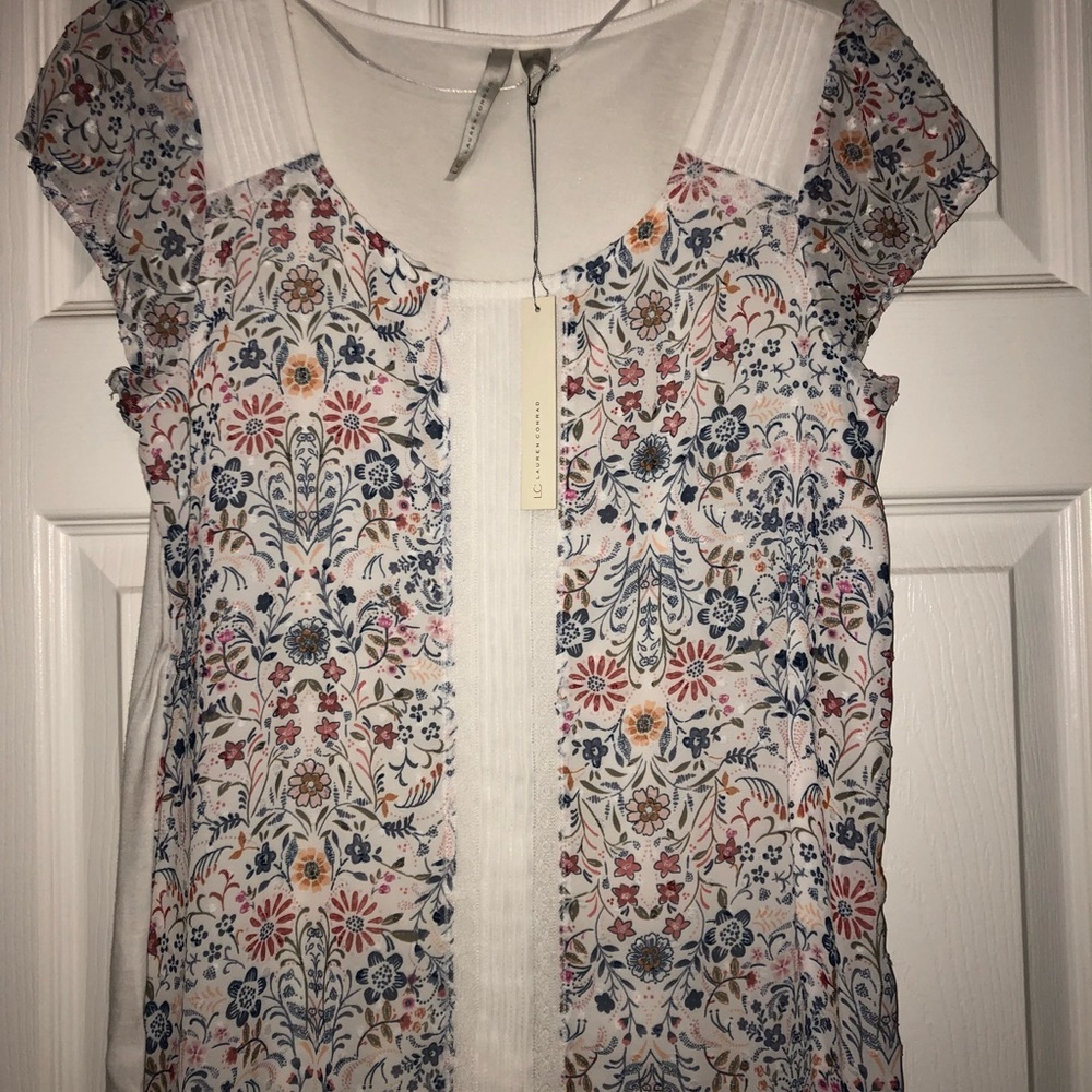 Printed short sleeve blouse